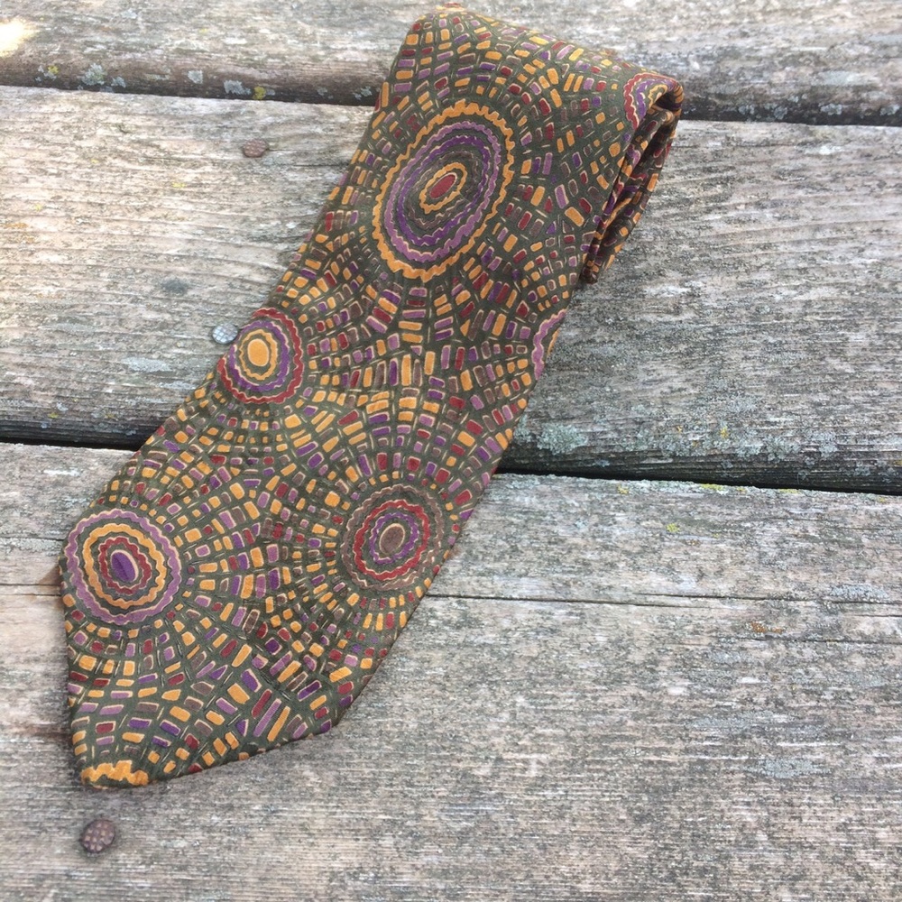 RARE VTG 90s Tie Wearable Art Jimmy Pike